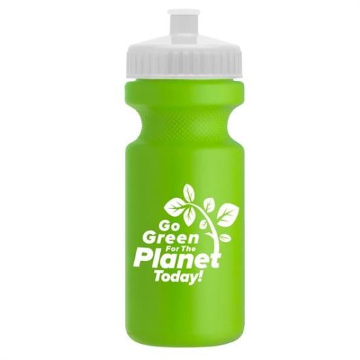 Eco-Cyclist Water Bottle 22oz_lime-white