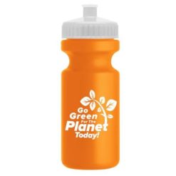 Eco-Cyclist Water Bottle 22oz_orange-white