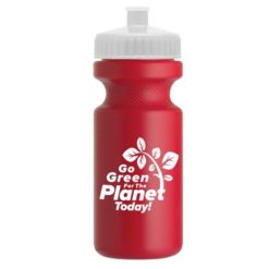 Eco-Cyclist Water Bottle 22oz_red-white