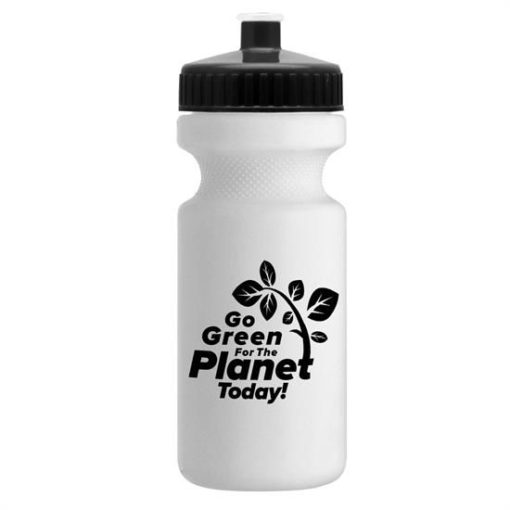 Eco-Cyclist Water Bottle 22oz_white-black