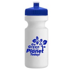 Eco-Cyclist Water Bottle 22oz_white-blue