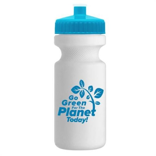 Eco-Cyclist Water Bottle 22oz_white-cyan