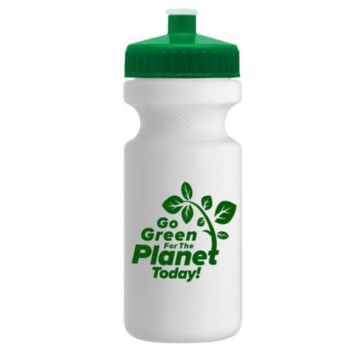 Eco-Cyclist Water Bottle 22oz_white-green