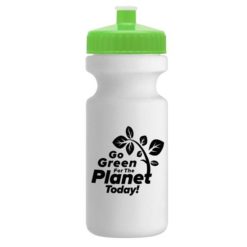 Eco-Cyclist Water Bottle 22oz_white-lime