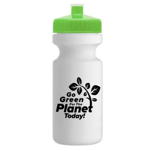 Eco-Cyclist Water Bottle 22oz_white-lime