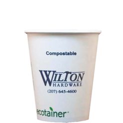 Compostable paper white cup